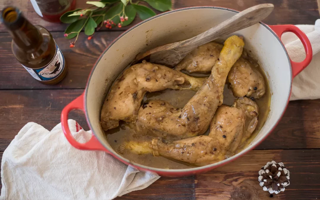 Poulet Ch’ti au maroilles du nord avec ses frites